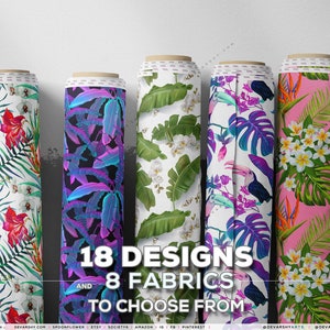 TROPICAL 3 meters Apparel Fabrics | 8 Fabric Options | 18 Designs. Fabric by the yard | D20170 | FLRFBC