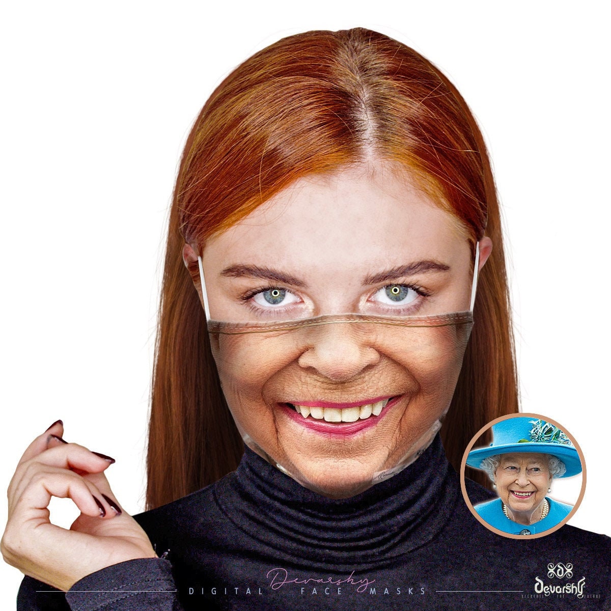 Her Majesty The QUEEN Face Mask With Filter And Nose Wires Etsy