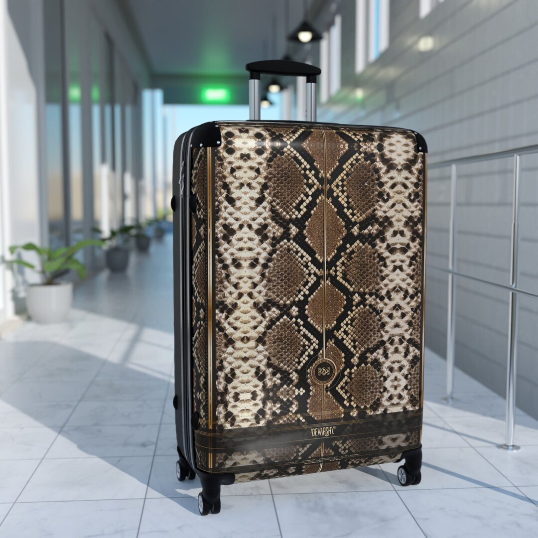 Snake Skin Suitcase 3 Sizes Carry-on Suitcase Reptile Skin Luggage ...