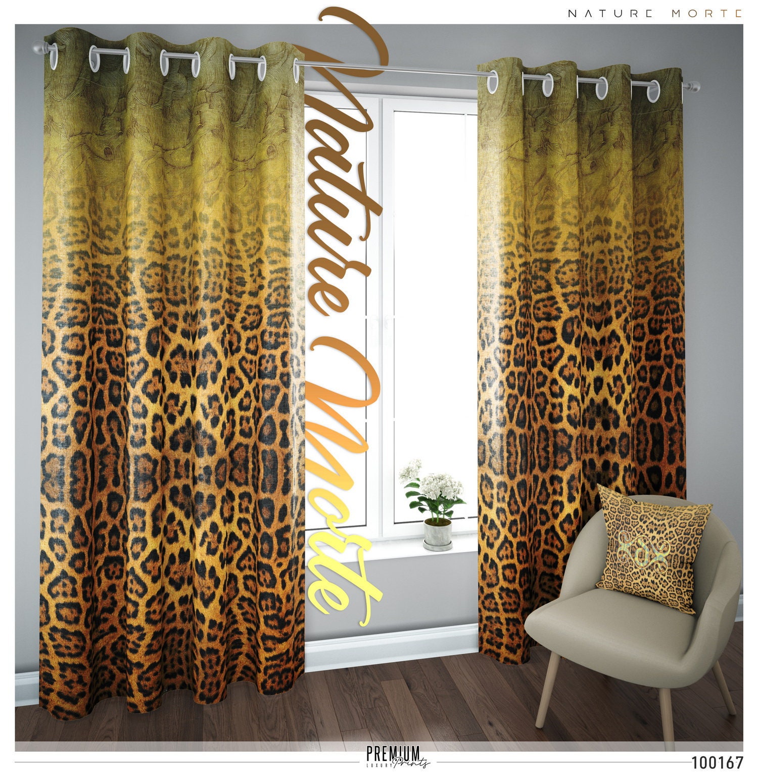 LEOPARD Print PREMIUM Curtain Panel. Available on 12 Fabrics. Etsy