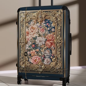 Baroque Fleur Suitcase, Floral Print Luggage, Hard Shell Suitcase, Luxury Holiday Gift, Floral Print Suitcase, Baroque Luggage | 104941