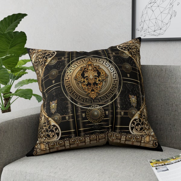 Taie d'oreiller carrée baroque Black Beauty, housse de coussin uniquement | 100356