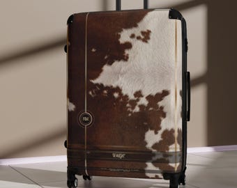 Koffer met koeprint 3 maten koeienhuid handbagage koffer Harde koffer met wielen Luxe cadeau | 11222