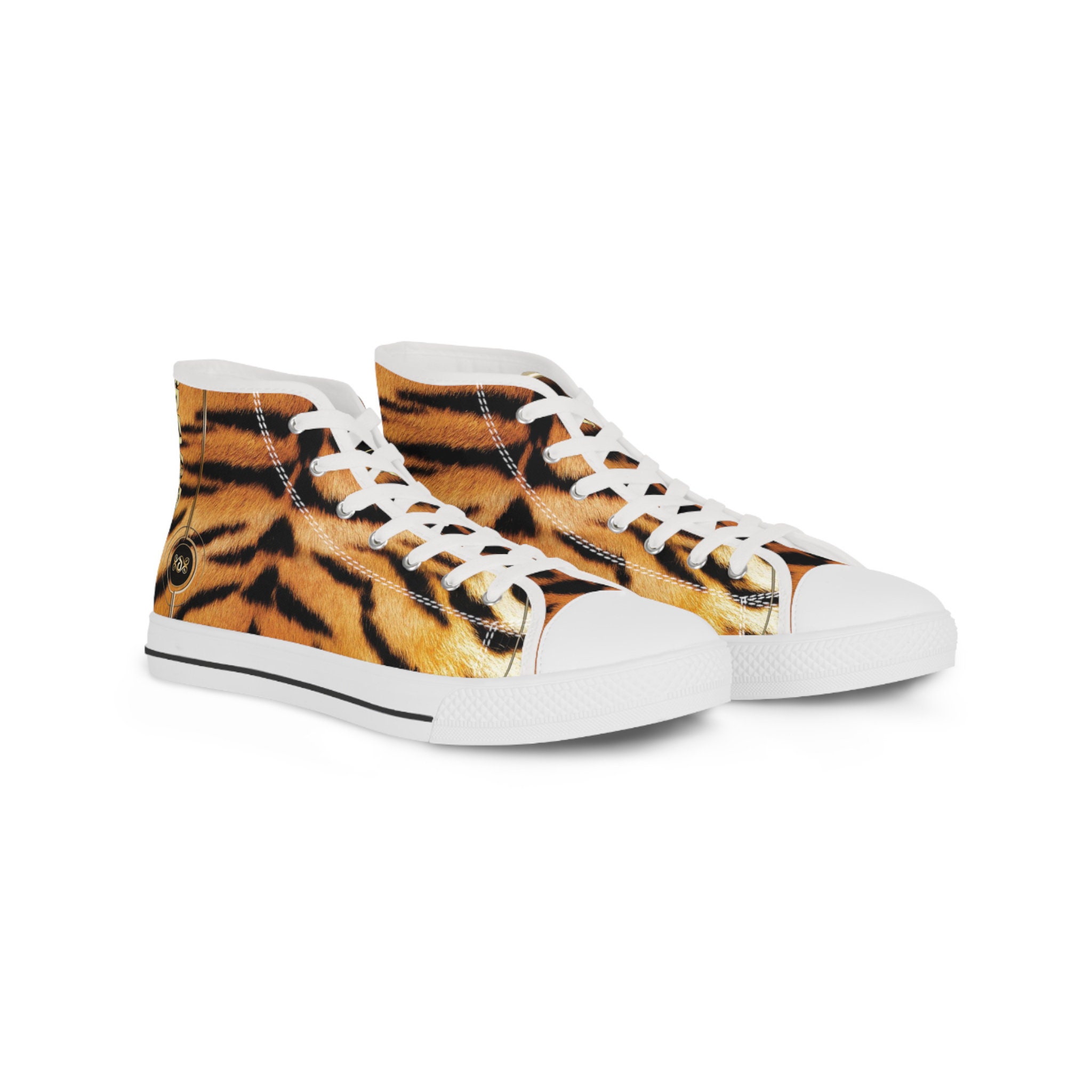 Tiger Print Men's Hightop Canvas Shoe | Canvas shoes, High tops, Tiger print