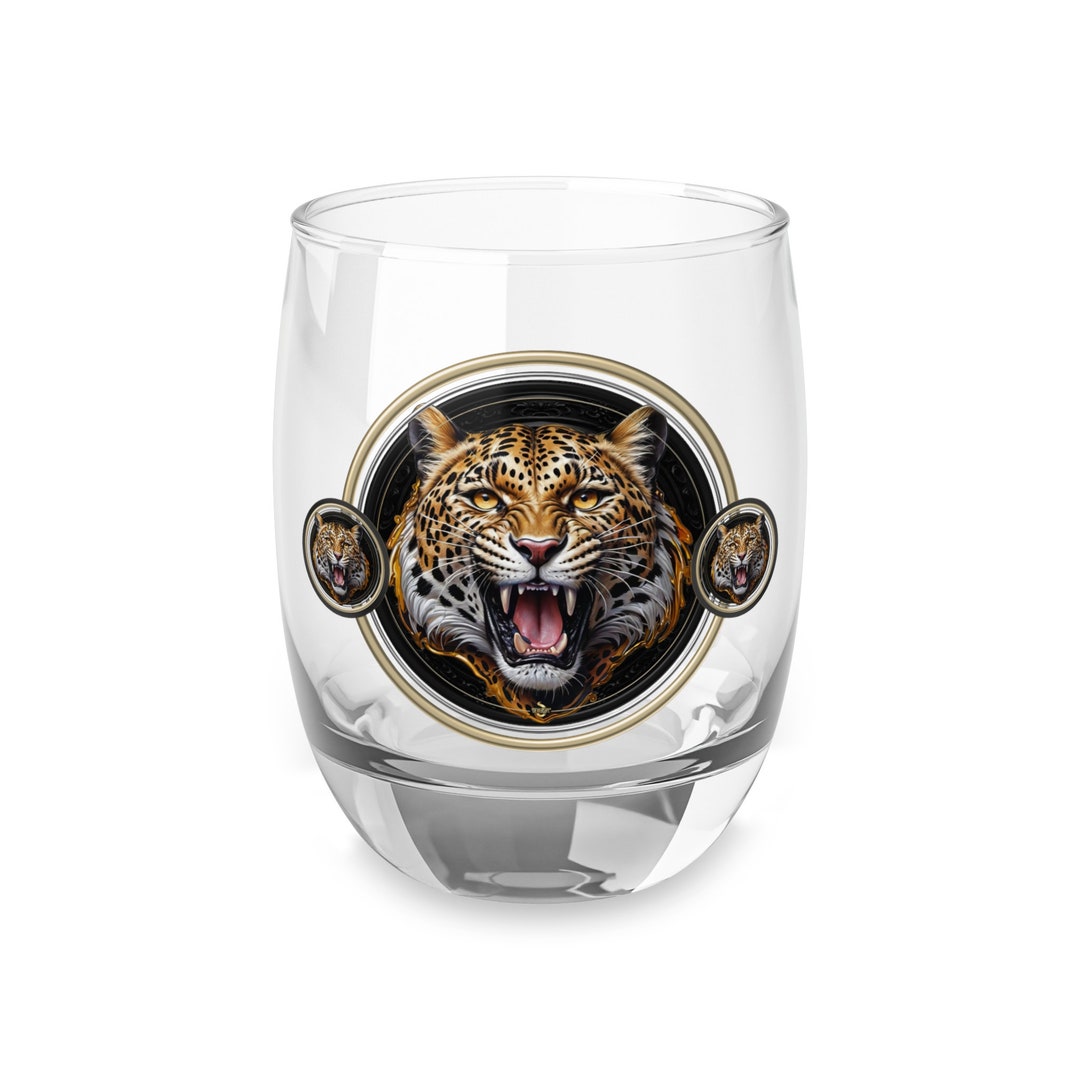 Leopard Print Glass, Stemless Wine Glass, Luxury Whiskey Glass ...