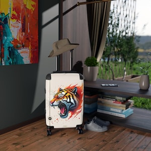 Koffer brullende tijger, handbagage, bagage met wilde dierenkunst, jetsetter-reistas, reizigersaccessoire, bagage met tijgerprint | 003 afbeelding 14