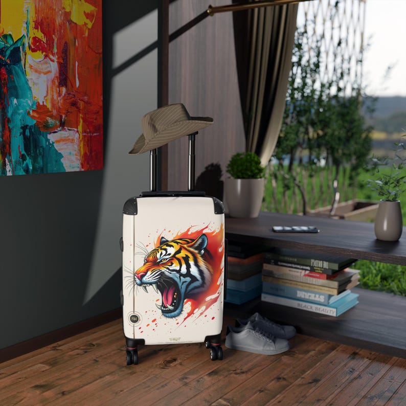Koffer brullende tijger, handbagage, bagage met wilde dierenkunst, jetsetter-reistas, reizigersaccessoire, bagage met tijgerprint | 003 afbeelding 14