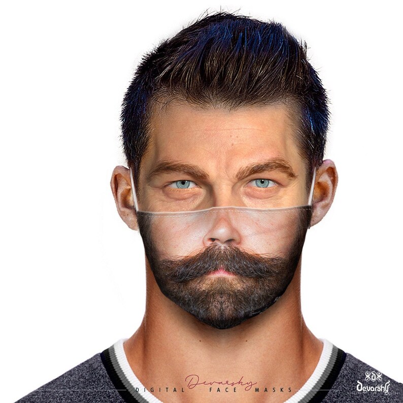 Black Beard Realistic Face Mask With Filter and Nose Wires Etsy