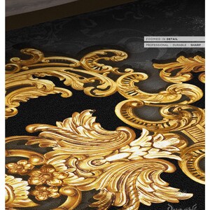 Belgrade Medallion Black Area Rug Chenille Rugs in 3 Sizes - Etsy