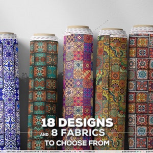 Moroccan Print 3 meters Apparel Fabrics | 8 Fabric Options| 18 Designs. Fabric by the yard | 012 FLRFBC