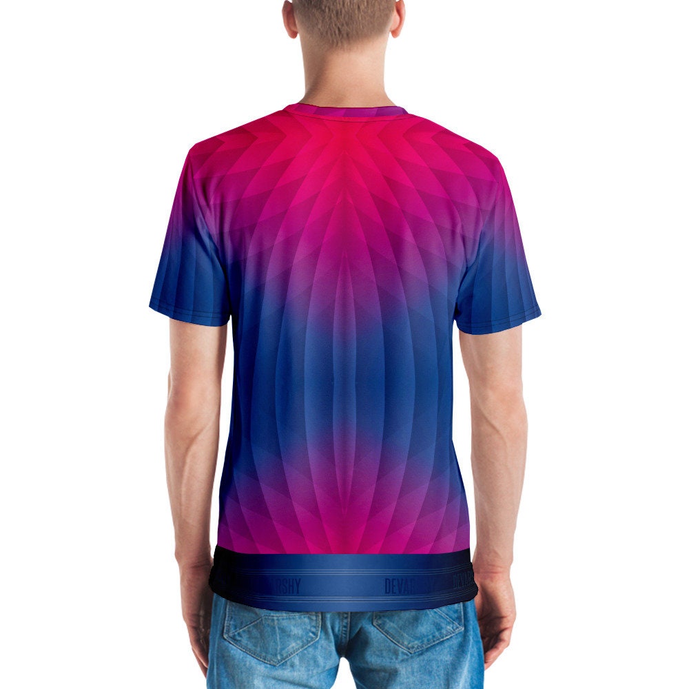 Pink & Blue Gradient Color Printed Men's T-Shirt 11196 | Etsy