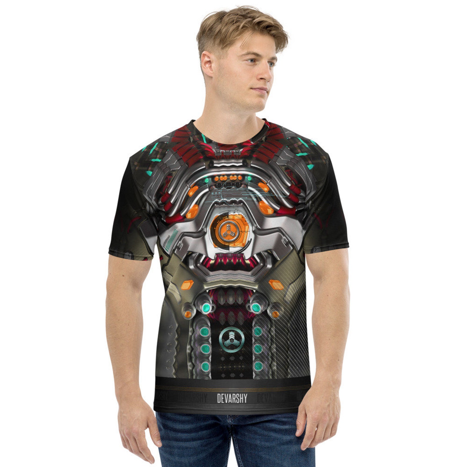 Futuristic Robot Print Men's T-Shirt 90006B | Etsy