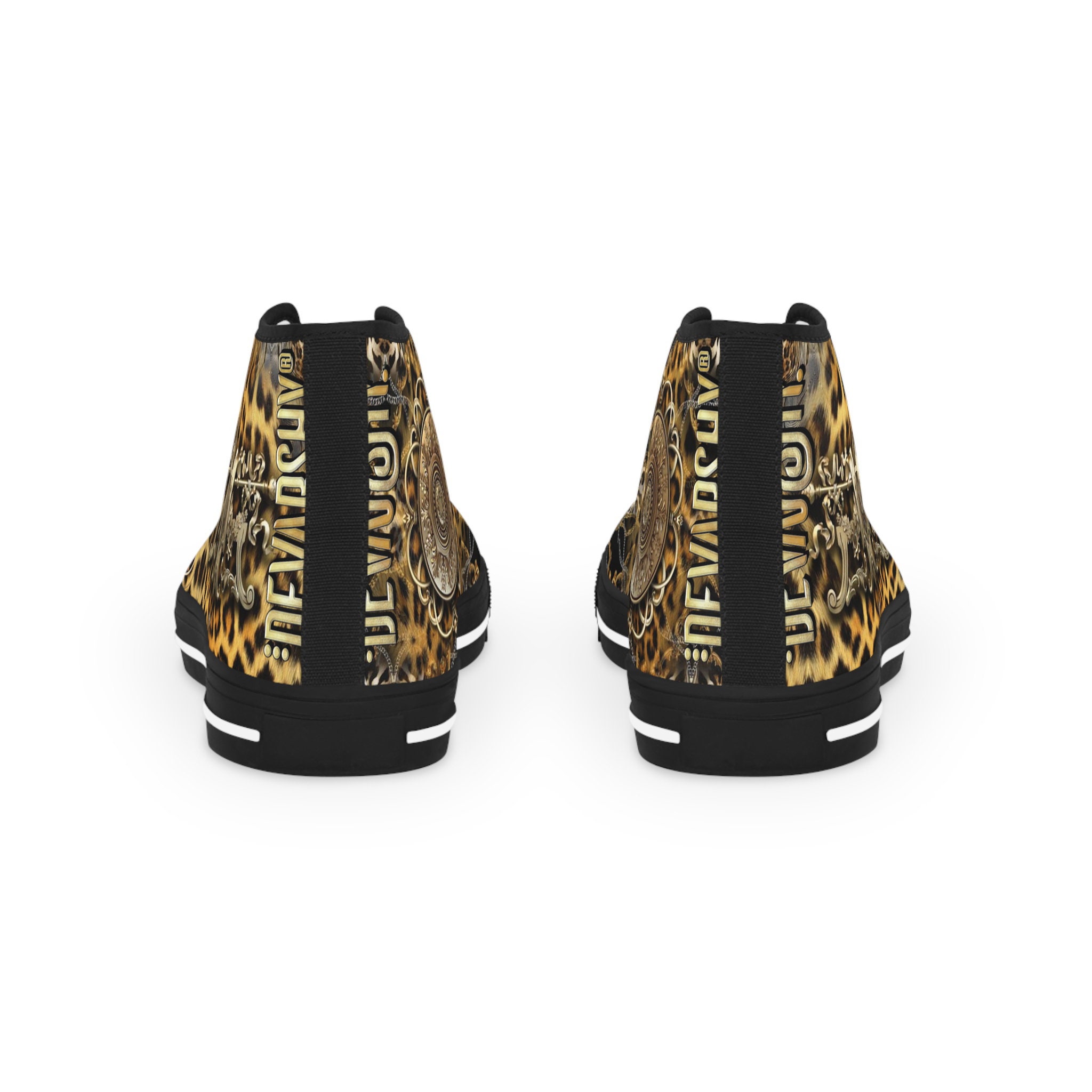 Baroque Leopard Shoes, Unisex High Top Sneakers, Animal Print
