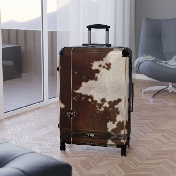 Cow Print Suitcase 3 Sizes Cowhide Luggage Carry on Suitcase Hard Shell Suitcase With Wheels Luxury Gift 11222 Etsy