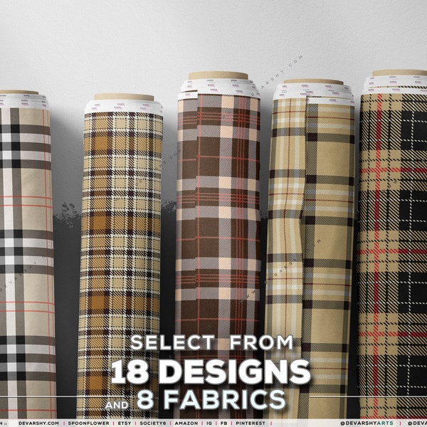 Checks Pattern Apparel Fabric 3m+ | 8 Fabric Options | 18 Designs. Plaid Fabric by the yard | 057