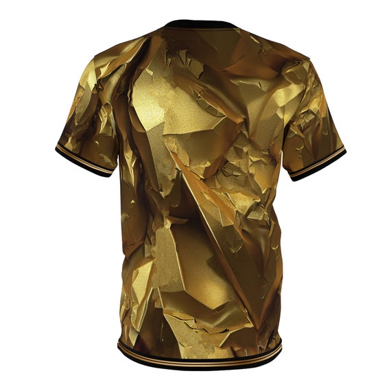 Metallic Gold Print T-shirt, Unisex Tee Shirt, Summer T