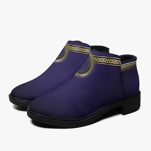 Blue Suede Boots, Faux leather Boots, Suede Chukka Boots, Luxury Suede Shoes, Zipper Ankle Boots, Blue Unisex Boots, Footwear