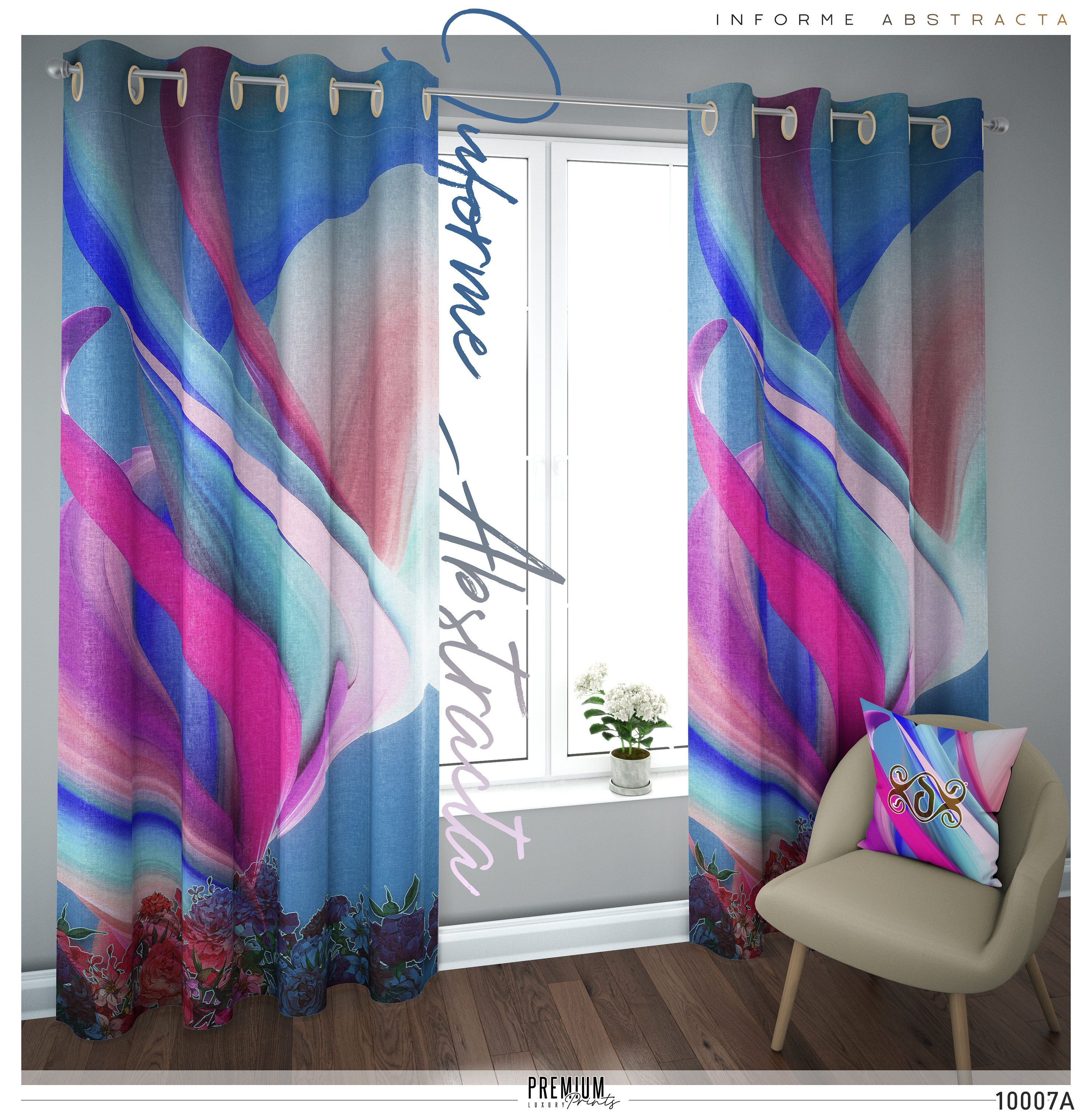 Colorful Abstract Art PREMIUM Curtain Panel. 4 Colors. Etsy