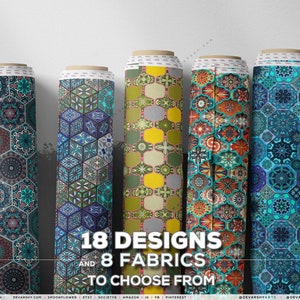 Moroccan Art 3 meters Apparel Fabrics | 8 Fabric Options| 18 Designs. Fabric by the yard | 013 FLRFBC