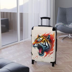 Koffer brullende tijger, handbagage, bagage met wilde dierenkunst, jetsetter-reistas, reizigersaccessoire, bagage met tijgerprint | 003 afbeelding 13