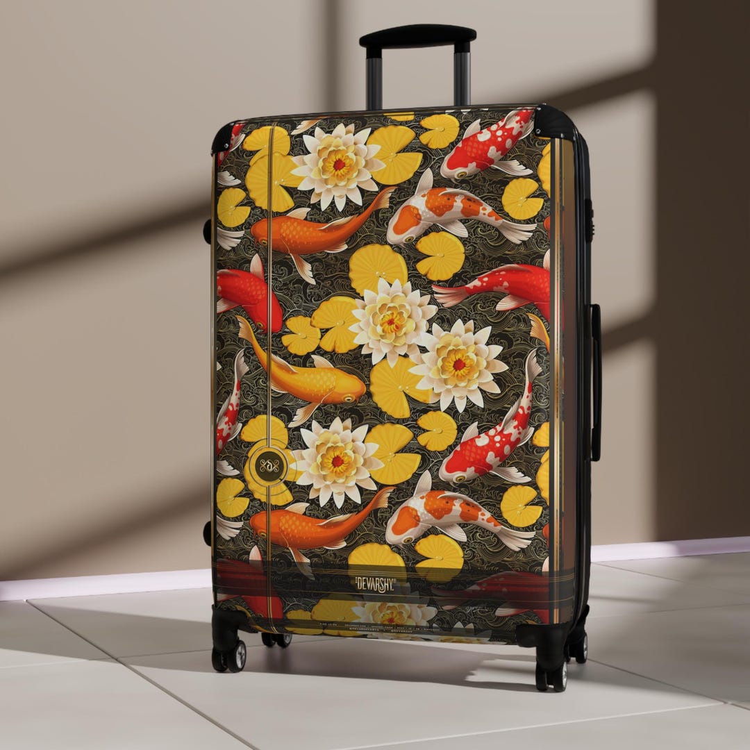 Lotus Fish Suitcase, Hard Shell Carry-on, Koi Lily Pond Luggage ...