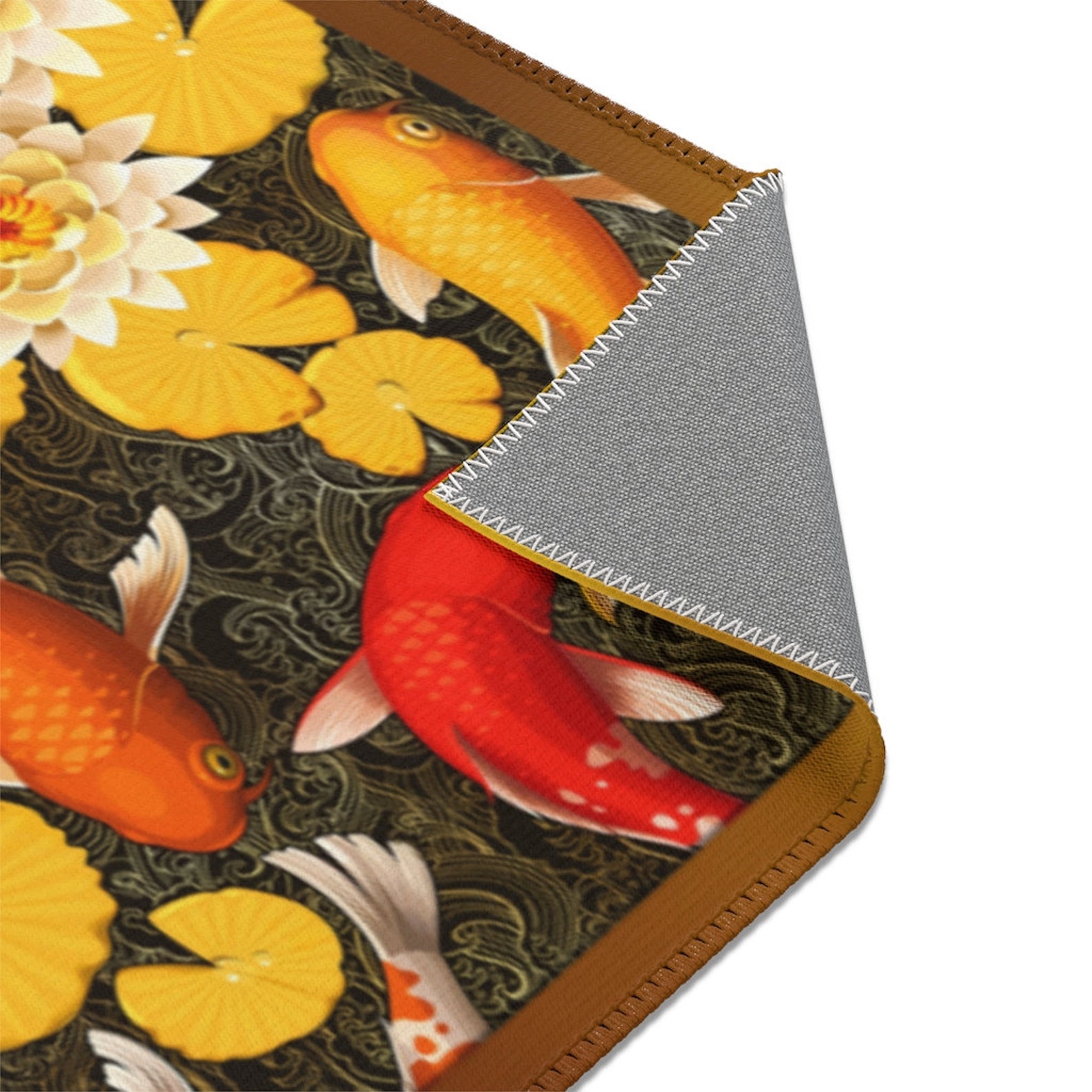 Yellow Japanese Koi Fish Area Rug Available in 3 sizes Etsy