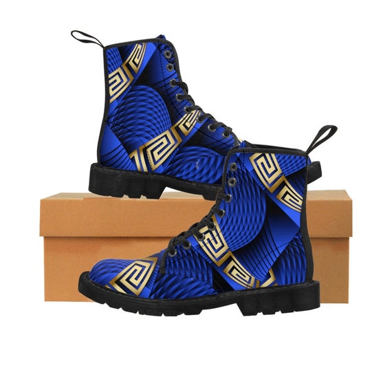 Royal Blue STRIPY Botas de lona para hombre / 78191B | Etsy España