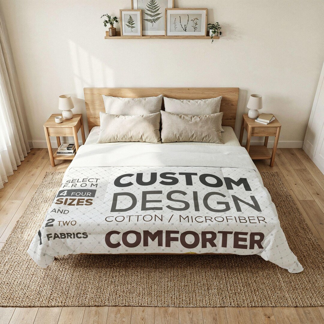 Custom Design Comforter, Cotton / Microfiber, Print Your Design / Logo ...