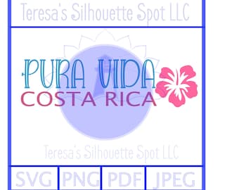 Costa Rica Hibiscus SVG|PNG|PDF Cut File for Vinyl Cutting Machine