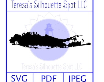 Long Island, New York Map SVG Cut File for Vinyl Cutting Machine|SVG of Long Island Art Work|Long Island Artwork for T-shirts| LI Art for Ts