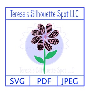 Strong Woman Daisy Flower SVG: Empowerment Art (Digital Download)