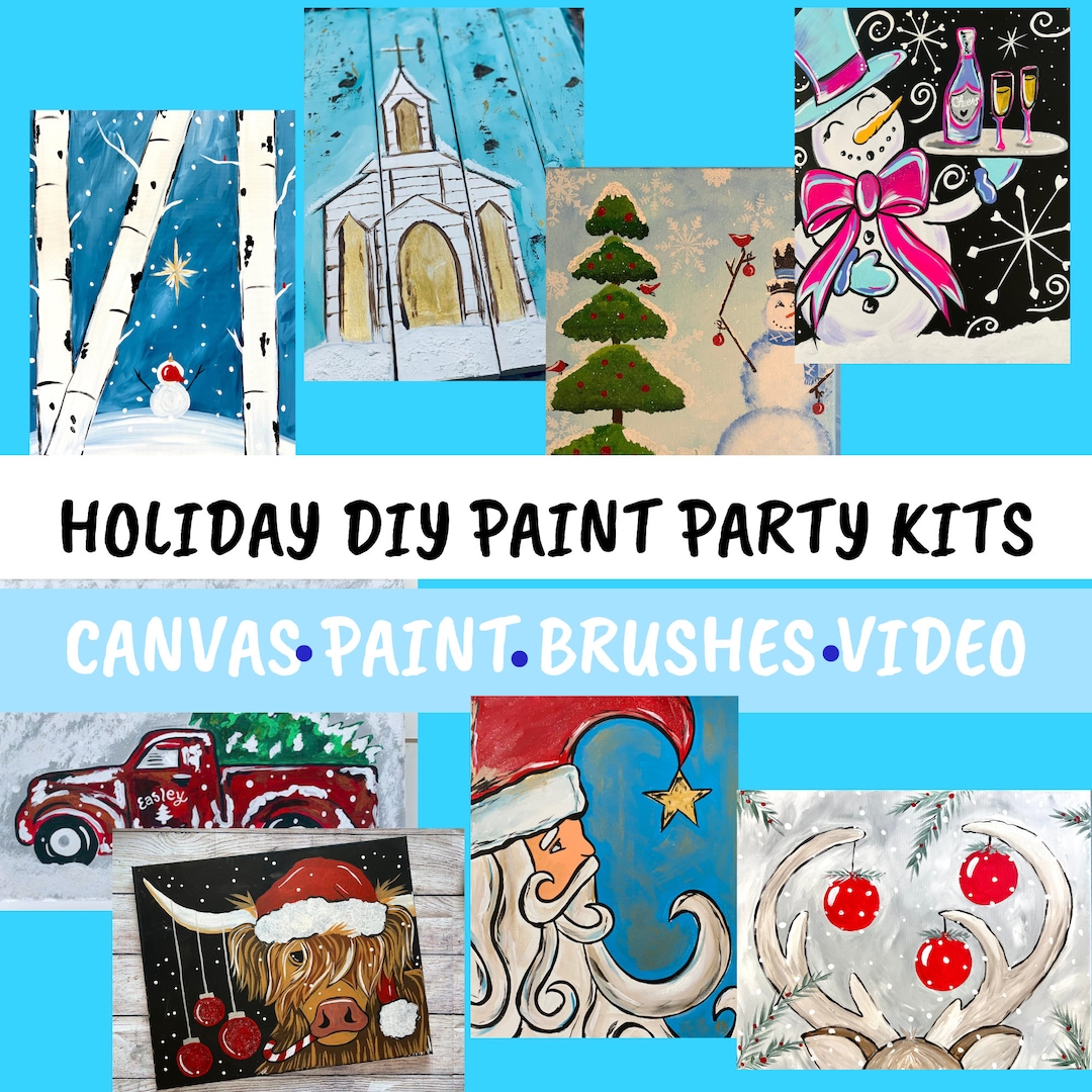 Holiday Paint Party Kits DIY Holiday Paint Party at Home Sip & Paint