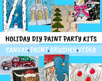 Christmas DIY Paint Party Kit: At-Home Holiday Painting (Video)