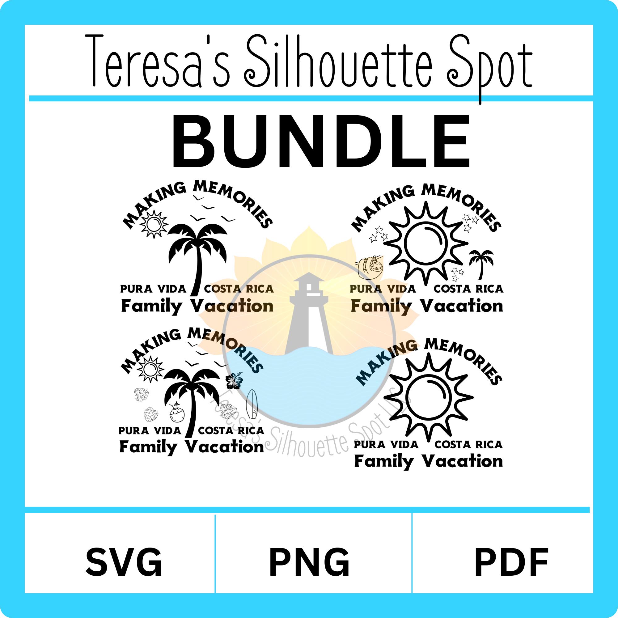 Pura Vida SVG Bundle, Family Vacation SVG, Costa Rica Vacation Tshirt Design, Pura Vida Tshirt SVG, Digital Download for Beach Vacay