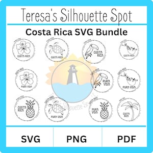 Pura Vida SVG Bundle, Costa Rica SVG, Costa Rica Tshirt Design, Pura Vida Tshirt SVG, Digital Download for Costa Ric Beach Vacay