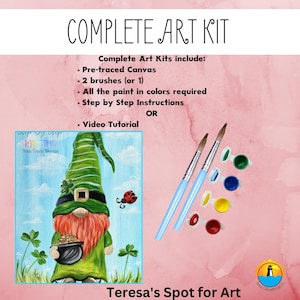 St. Patrick&#39;s Day Gnome Acrylic Painting Kit: DIY Art for Beginners