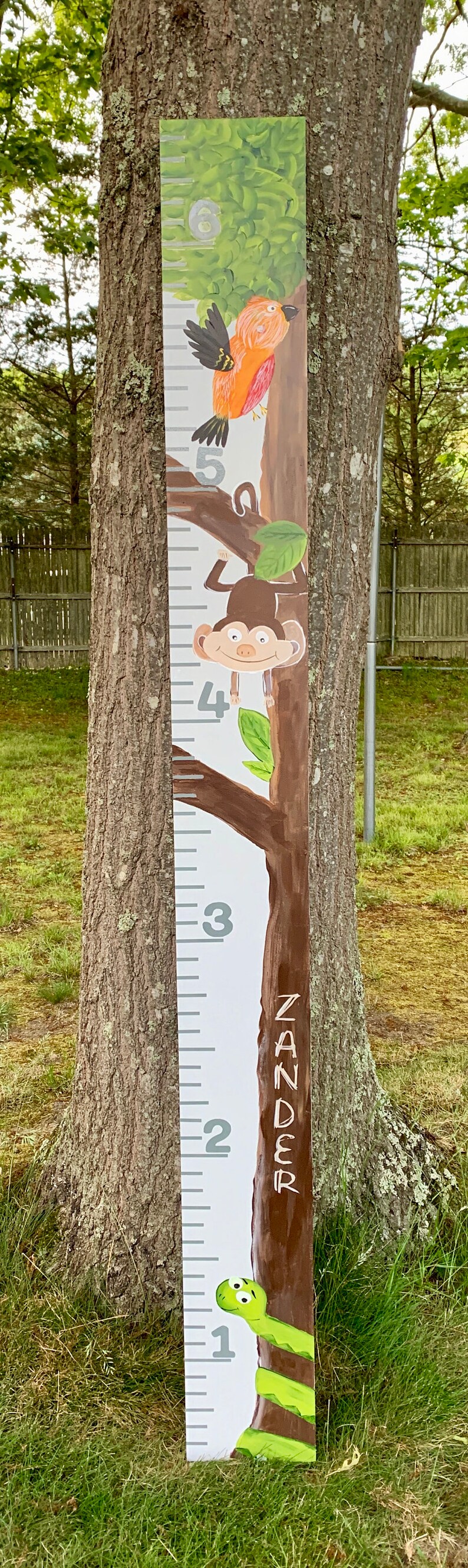 Growth Chart Ruler Child/'s Personalized Keepsake Nursery Decor Jungle Theme