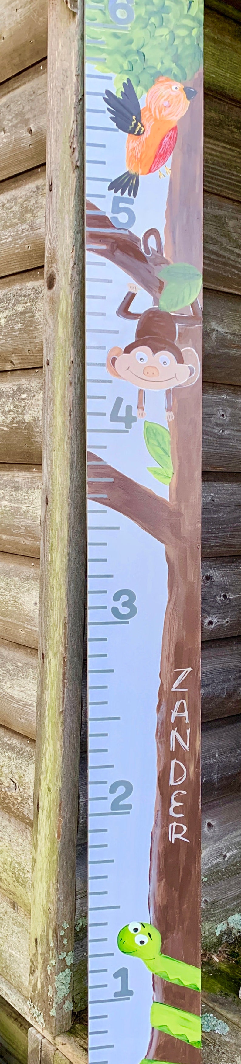Growth Chart Ruler Child/'s Personalized Keepsake Nursery Decor Jungle Theme