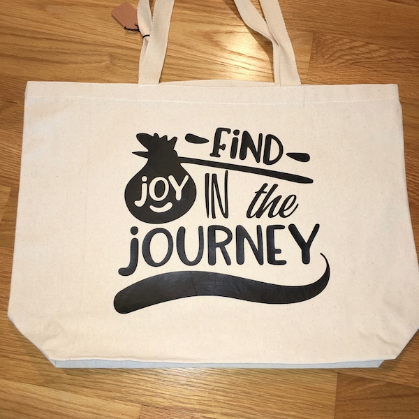 Reusable Grocery Bag| Canvas Totebag for Woman| Find Joy in the Journey