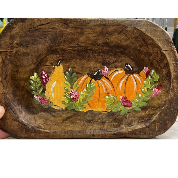 Painted Wood Bowl - Etsy