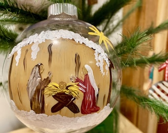 Nativity Hand Painted Christmas Ornament