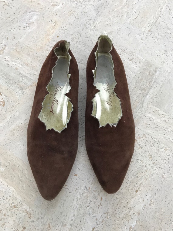VINTAGE Miss Maud by Maud Frizon Suede Pixie Shoes