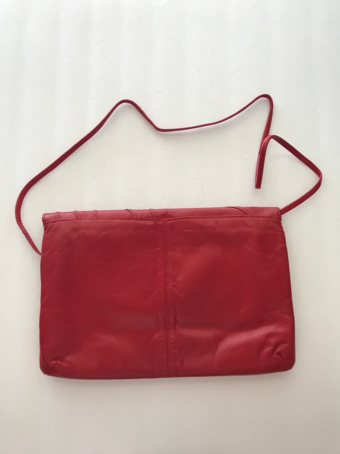 Lorenzo France Red Leather Handbag - Etsy UK