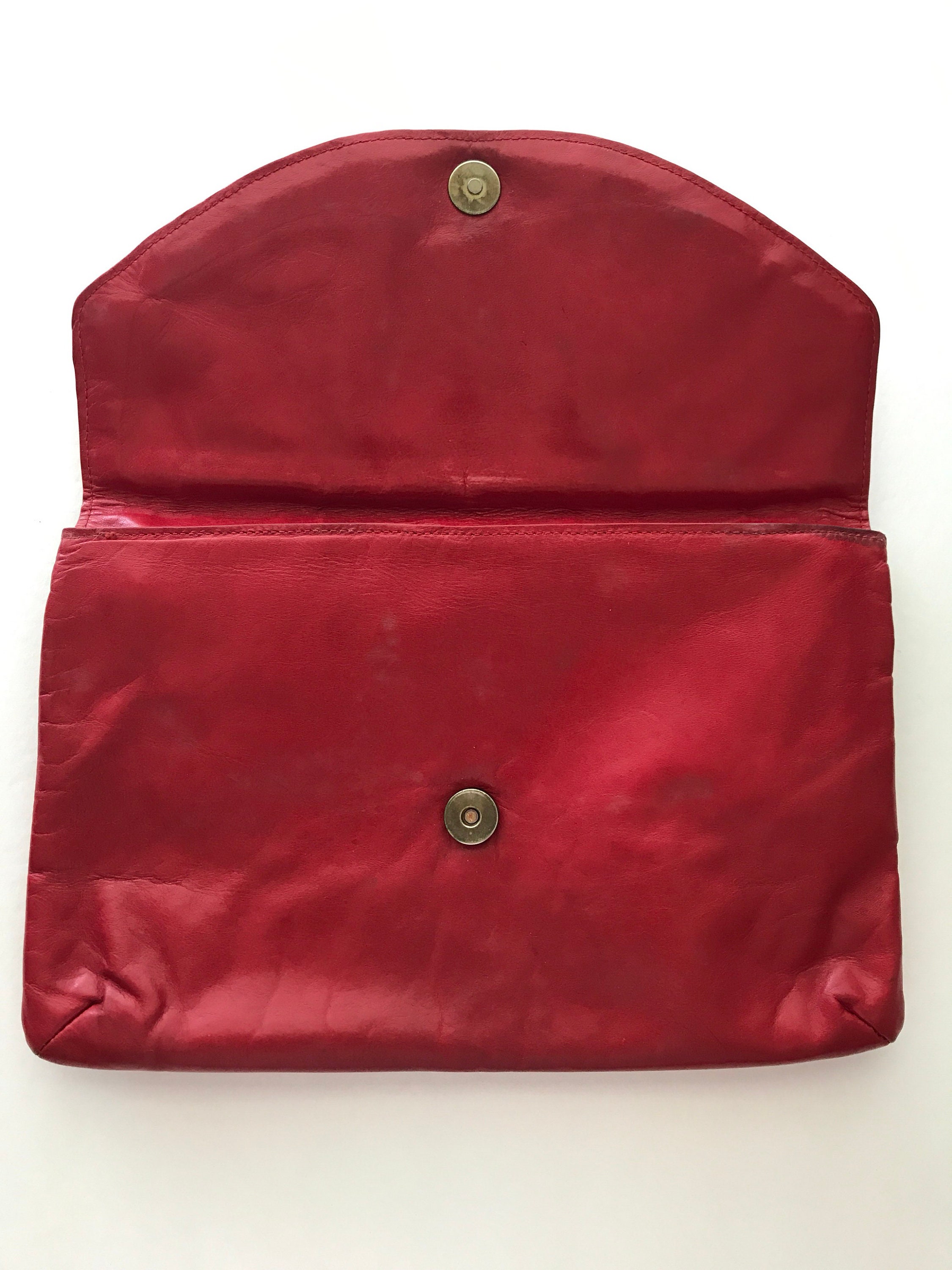 Lorenzo France Red Leather Handbag - Etsy UK