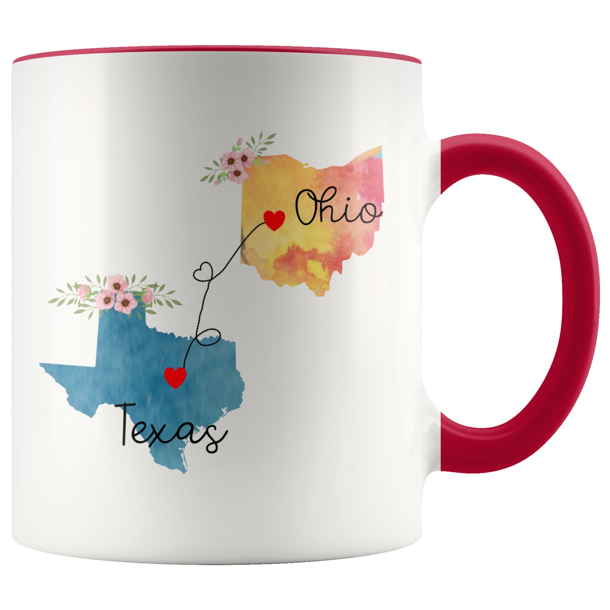 Long distance gift Texas Ohio Mug Ohio Texas Mug Ohio to Etsy