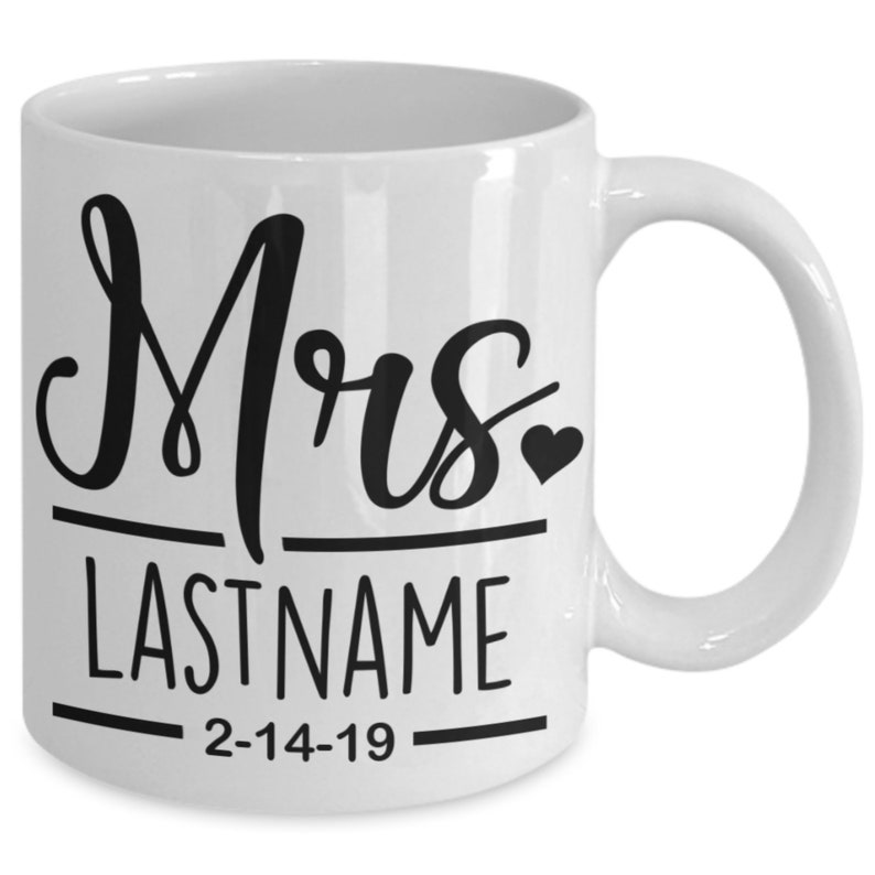 Personalized Mr. & Mrs. Wedding Mugs, Couple Gift image 5