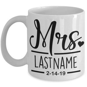 Personalized Mr. & Mrs. Wedding Mugs, Couple Gift image 4