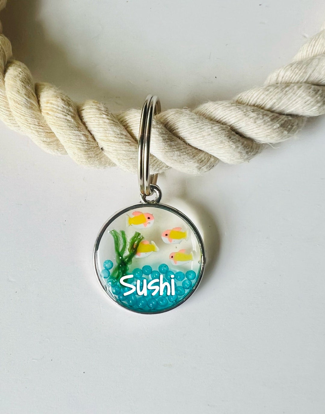 Fish Bowl Pet Tag, Pebbles Fish Tag, Cat Tag, Custom Cat Tag Etsy