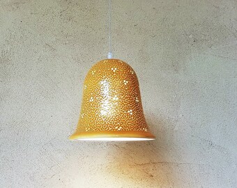 Pendant Light,Amber bell shape ceramic lamp shade, Kitchen island lighting ,,beach house lighting fixtures, dining room lighting