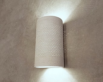 Medium cylinder wall light , bedroom lighting, living room lighting, cylinder wall sconce, ceramic lampshade,handmade wall fixtures